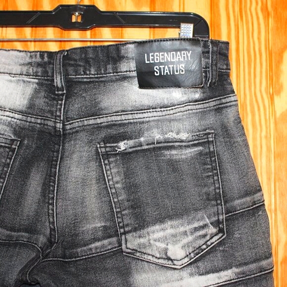 Legendary Status Distressed Black Wash Denim Shorts - Size 32 - Picture 5 of 10